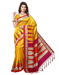e-VASTRAM Women's Mysore Art Silk Printed Saree at Rs 399