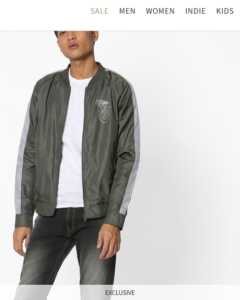 AJIO Men Olive Green Zip-Front Bomber Jacket
