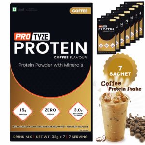 Amazon - Buy Protyze Whey Protein Powder | Health and Nutrition Drink - 225 gm (Coffee) at Rs. 389