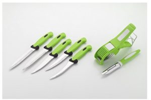 Amiraj Plastic Cutting Tools Set, 7-Pieces (White/Green)