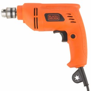 Black+Decker BD65RD 6.5mm Plastic 400W VSR Rotary Drill (Orange, 2-Pieces)