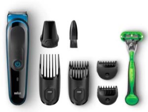 Braun MGK3040 Corded & Cordless Trimmer for Men (Black, Blue)
