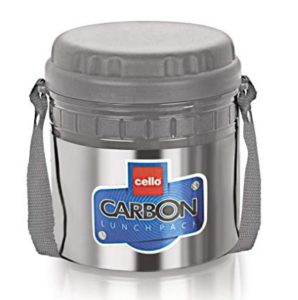 Cello Carbon Insulated 2 Container Lunch Carrier, Grey