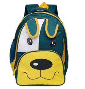 Chris & Kate JR. Green-Yellow Cartoon Design School Backpack for ChildrenKids(23 litres)