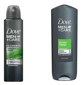 Dove Men+ Care Body and Face Wash, Extra Fresh, 400ml and Dove Men+ Care Antiperspirant Deodorant, Mineral + Sage, 150ml