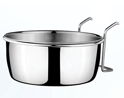 HMSTEELS PET Dog Bowl Stainless Steel Coop Cup with Wire Hange 600 ML (12 cm) at rs.100