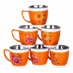Samaira Toys stainless steel tea set as gift toy for girls and boys (Orange) at Rs.199 [Mrp.599]