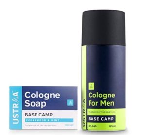 Ustraa Cologne Spray Base Camp, 125ml and Base Camp Cologne , 125gm (Pack of 2)