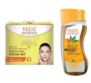 VLCC Haldi Tulsi Facial Kit and Ayurveda Shampoo