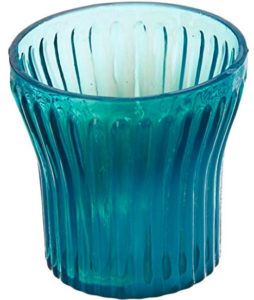 Anasa Decorative Glass Candle Holder (6.99 cm x 6.99 cm x 6.99 cm, Sky Blue)