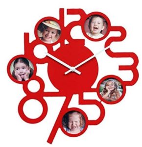 Basement Bazaar Glowing MDF Wall Clock (38cm x 38cm,Red