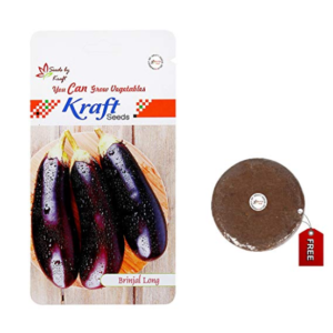 Brinjal Vegetable Seeds with Free Agropeat Tikki by Kraft Seeds