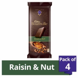 Amazon - Buy Cadbury Bournville Dark Chocolate Bar with Raisin and Nuts, 80g (Pack of 4) at Rs. 237