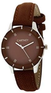 Cartney Analog Brown Dial Leather Strap Girl's Watch (WOBN44)