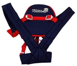 Farlin Extra Width Adjustable Baby Front and Back Hold Cuddler Hands with Free 2 in 1 Baby Carrier Bag (Blue)