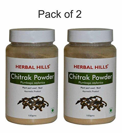 Herbal Hills Chitrak Root Powder - 100 g Each (Pack of 2) Bottle