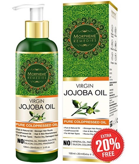 Morpheme Remedies Golden Virgin Jojoba Oil Pure Cold Pressed for Hair and Skin, 120ml