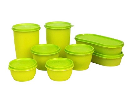 Princeware Modular Plastic Container Set, 8-Pieces, Green