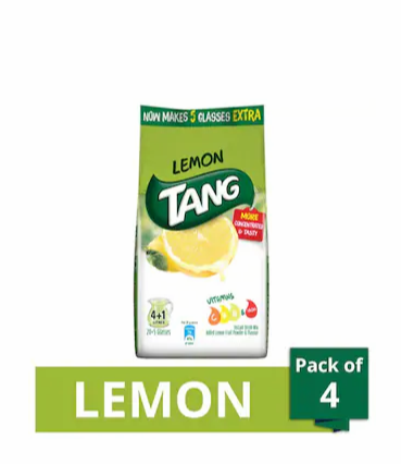 Tang Lemon Instant Drink Mix 500 gm (Pack of 4)