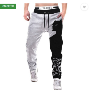 Tripr Printed Men Grey Track Pants