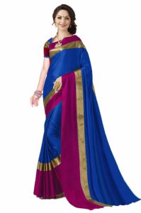 ANNI DESIGNER Indian Women's Cotton Silk Festive Saree with Blouse Piece at upto 95% off