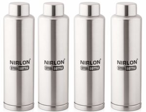 Amazon - Buy Nirlon Stainless Steel Water Bottle Set, 1 Litre, 4-Pieces, Silver at Rs 782