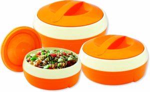 Amazon - Princeware Solar Plastic Casserole Set, 3-Pieces, Orange at Rs.279 Only