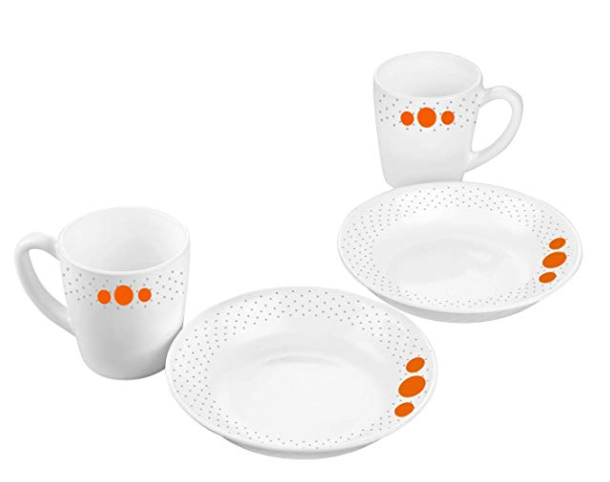 Cello Polka Drops Opalware Breakfast Set