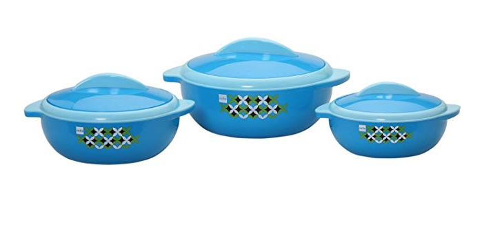 Cello Sizzler Plastic Casserole Gift Set, 3-Pieces, Blue