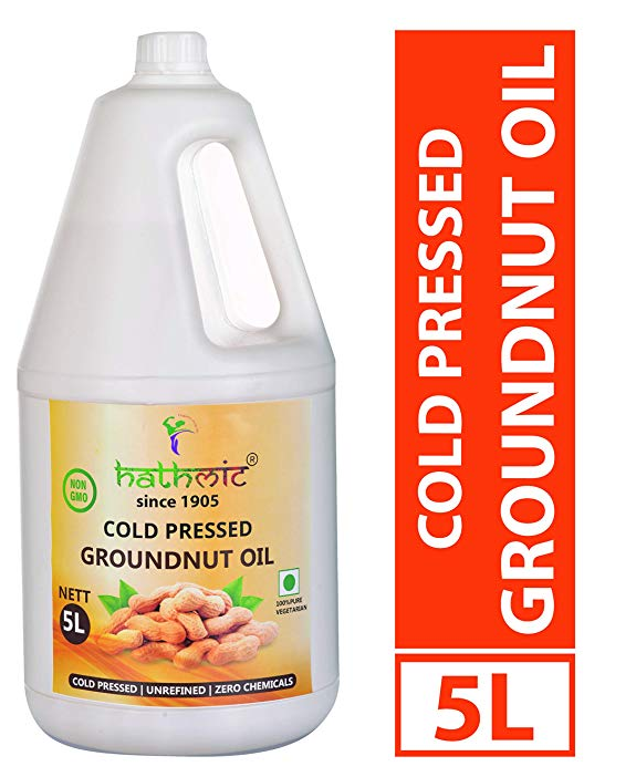 Hathmic Cold Pressed Groundnut Oil, 5L HDPE (Un Refined and Un Filtered Pure Oil)
