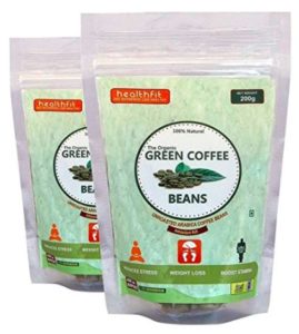 Healthfit Organic Green Coffee Beans for Weight Management 200g (Pack of 2)