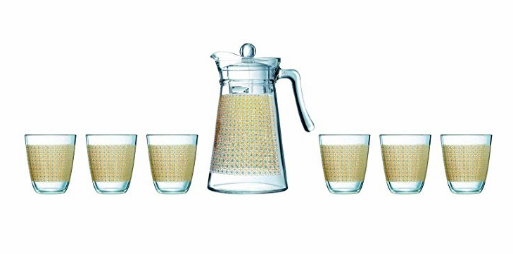 Luminarc Neo Galaxy Drink Set, 7-Pieces, Gold