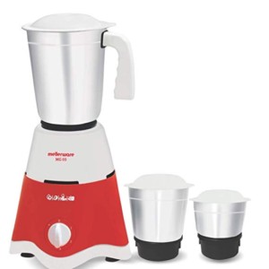 Mellerware MG 03 550-Watt Mixer Grinder with 3 Jars (RedWhite)