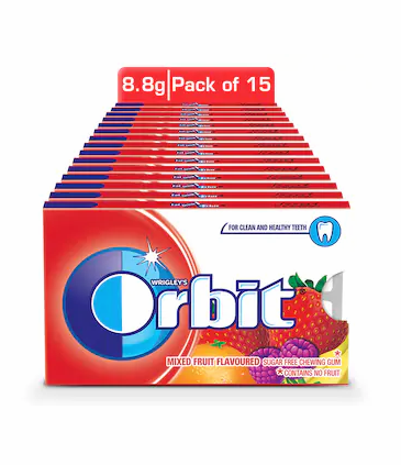 Orbit Sugar Free Mixed Fruit 132 g (Pack Of 2