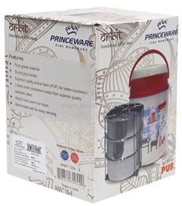 Princeware Orbit Plastic Tiffin Set, 340ml, Set of 4, Assorted 