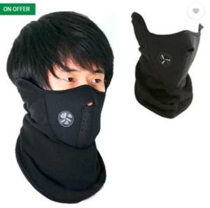 Psylane Black Bike Face Mask for Boys & Girls