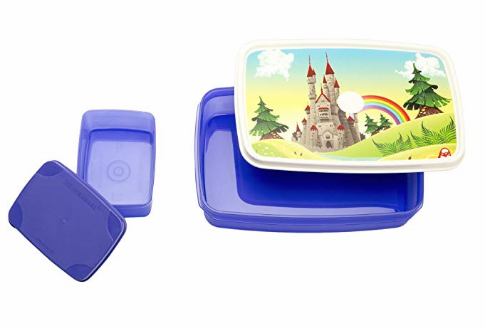 Signoraware Castle Easy Plastic Lunch Box Set, 2-Pieces, Violet