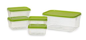 All Time Plastics Polka Container Set, 5-Pieces, Green