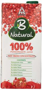 Amazon- B Natural 100% Pomegranate Juice, 1L at rs 110