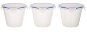 Amazon Brand - Solimo Plastic Kitchen Storage Container Set, 1 Litre, 3-Pieces, Blue