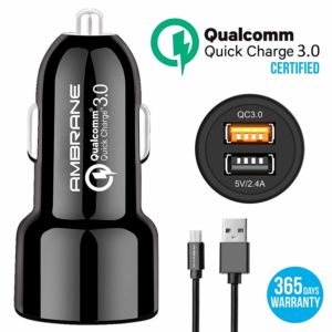 Ambrane ACC-11QC-M Dual Port Car Charger