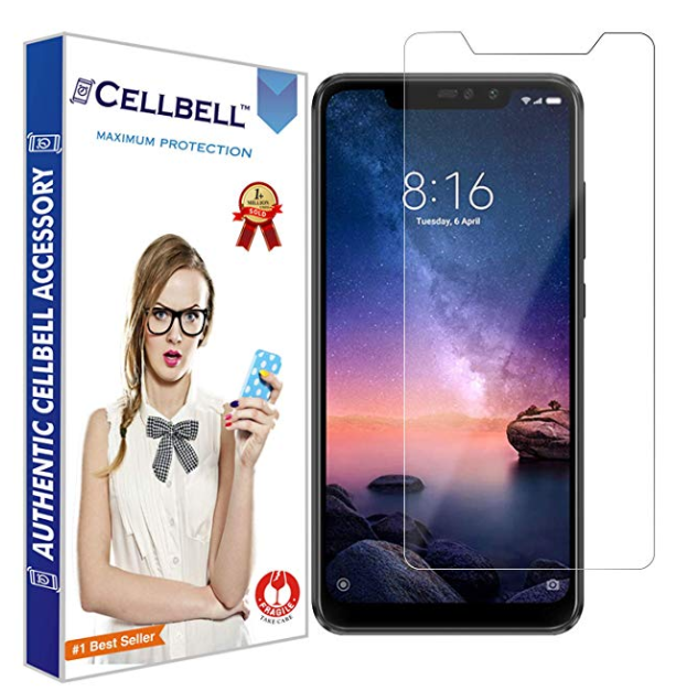 CELLBELL Tempered Glass Screen Protector for Xiaomi Redmi Note 6 Pro