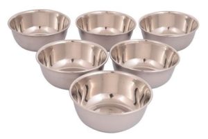 Classic Essential Stainless Steel Curry Bow Set, 6-Pieces, Silver