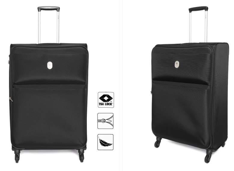 DELSEY Unisex Black Solid JORAS 78 Trolley Suitcase