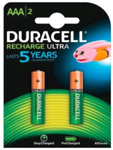 Duracell Ultra 5003447 AAA Rechargeable Batteries 900 mAh (Pack of 2, Green)