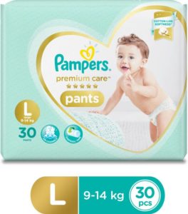 Flipkart- Pampers Premium Care Pants - L (30 Pieces) at Rs 374