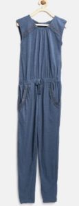 Pepe Jeans Girls Navy Blue Solid Basic Jumpsuit