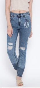 Pepe Jeans Women Blue Mid-Rise Mildly Distressed Jeans 1