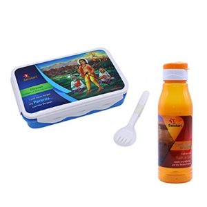 SARANGWARE Spiritual Lunch Box (850ml) with Water Bottle (700ml) for Your Child (Multi Color)