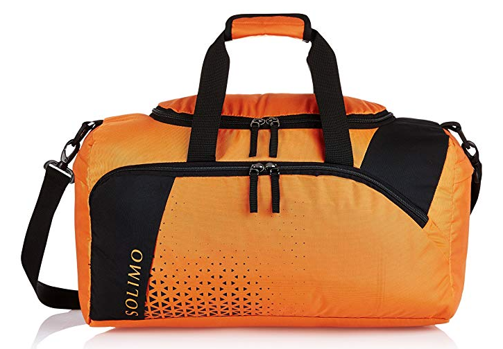 Amazon Brand - Solimo Explorer Duffle Bag (36 litres, Brick Orange & Coal Black) 